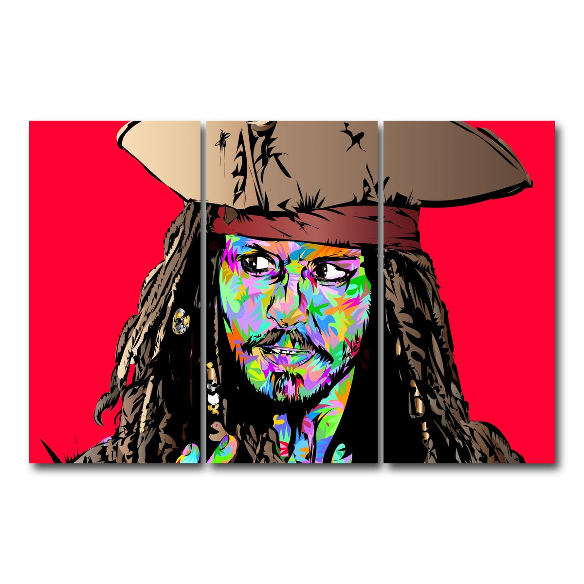 AUTO-MOCKUP WHITE | Jack Sparrow Color | 3 Piece | Gallery Wrap Canvas | group=12x24