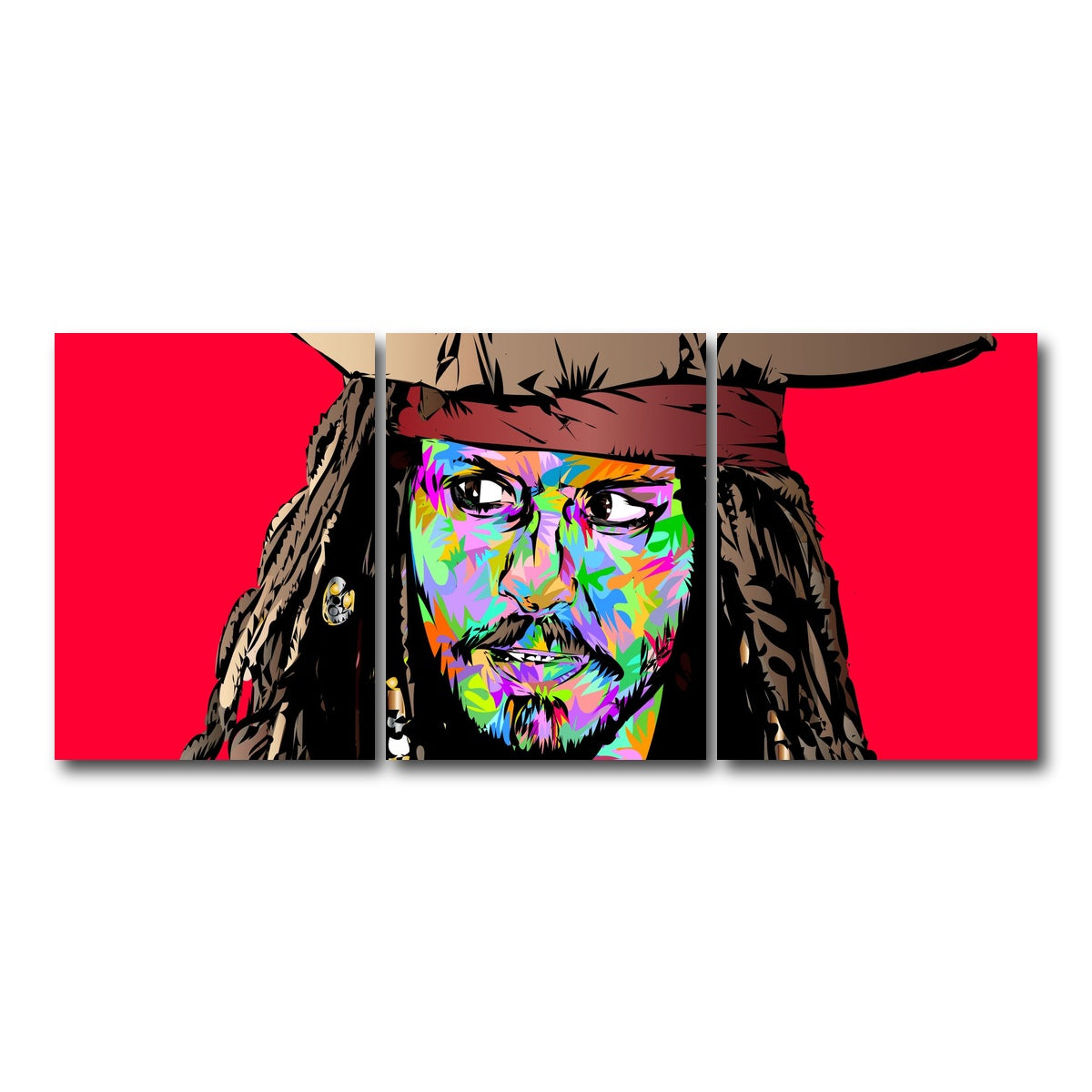 AUTO-MOCKUP WHITE | Jack Sparrow Color | 3 Piece | Gallery Wrap Canvas | group=18x24