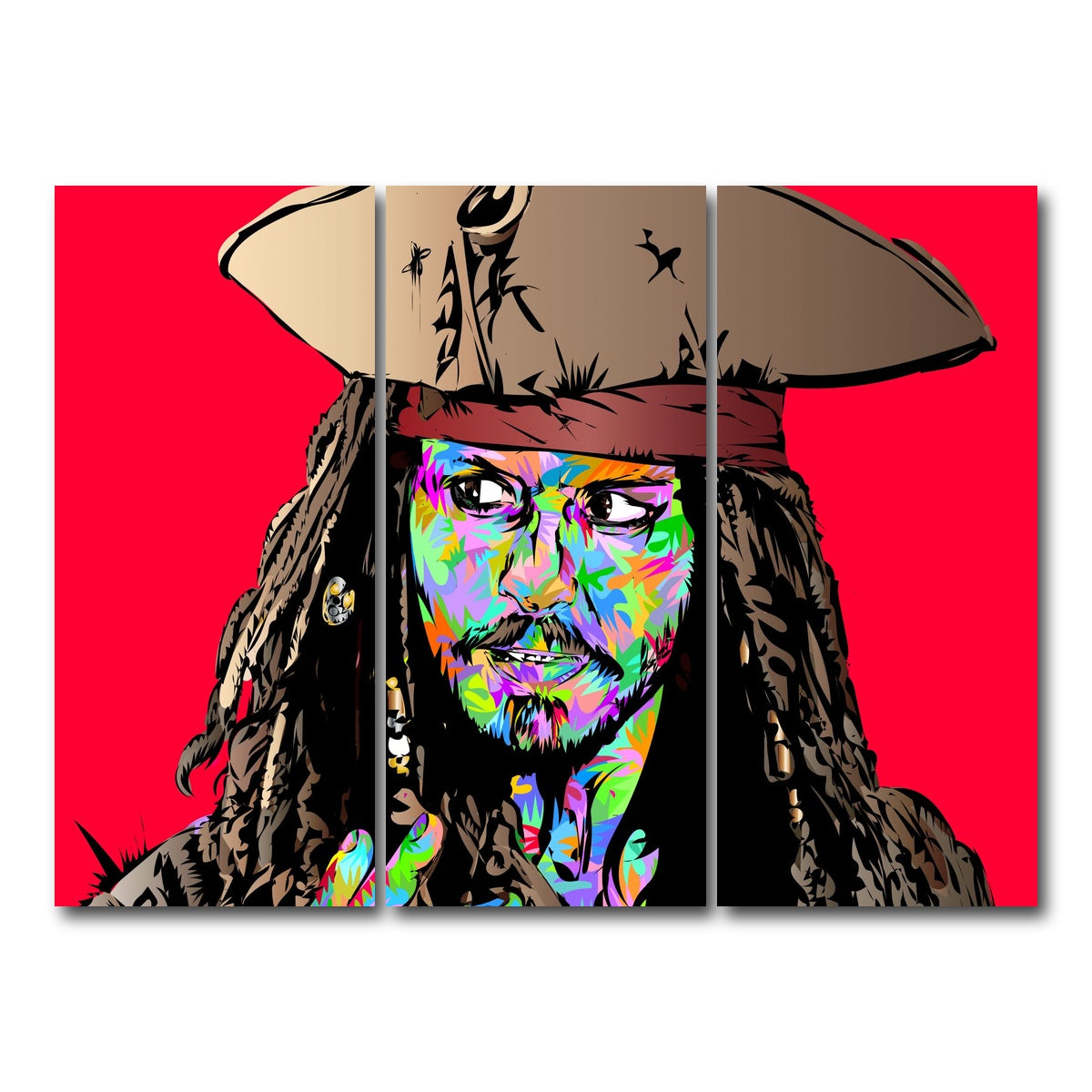 AUTO-MOCKUP WHITE | Jack Sparrow Color | 3 Piece | Gallery Wrap Canvas | group=8x18