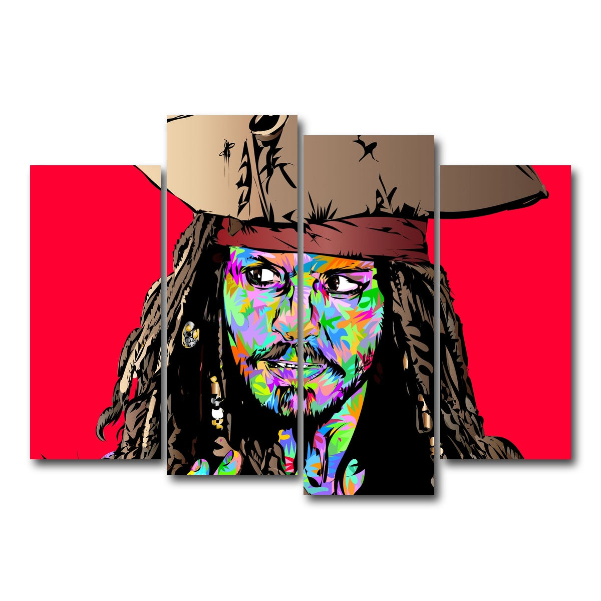 AUTO-MOCKUP WHITE | Jack Sparrow Color | 4 Piece | Gallery Wrap Canvas | group=4_normal