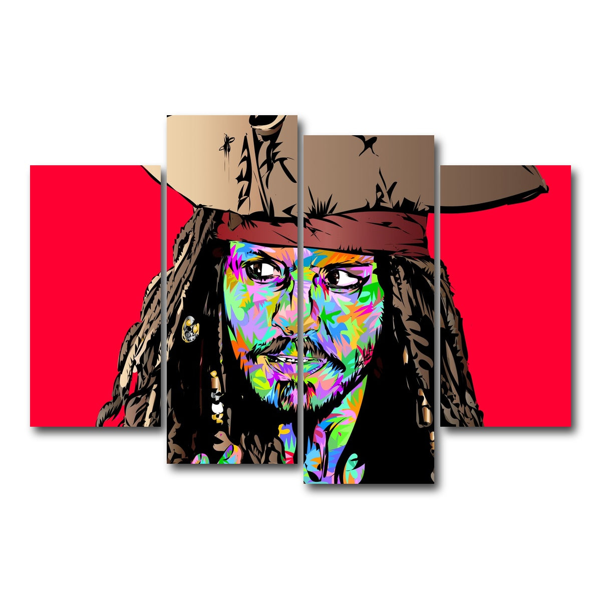 AUTO-MOCKUP WHITE | Jack Sparrow Color | 4 Piece | Gallery Wrap Canvas | group=4_short