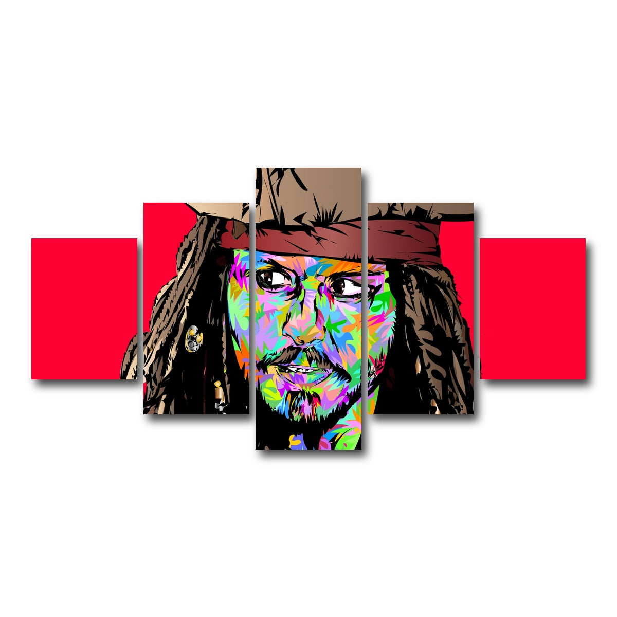 AUTO-MOCKUP WHITE | Jack Sparrow Color | 5 Piece | Gallery Wrap Canvas | group=5_short