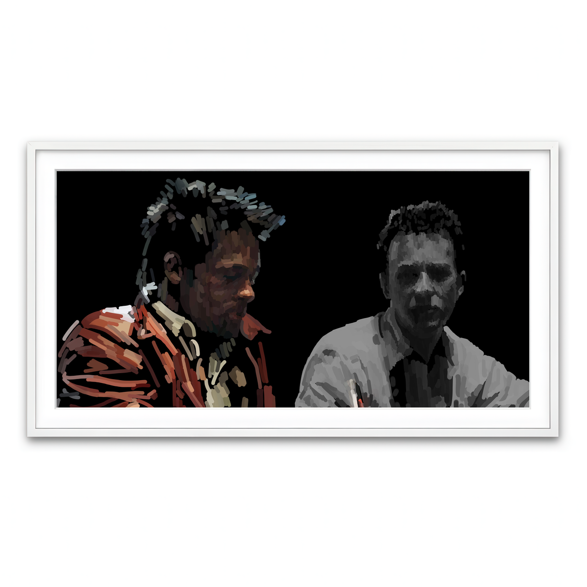 Framed Print 2x1 White