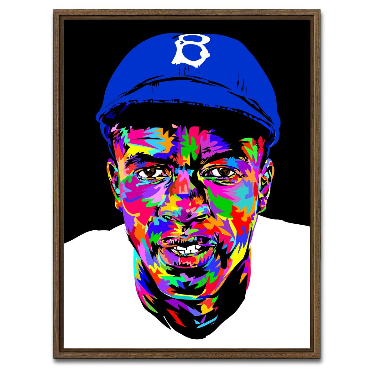 AUTO-MOCKUP WHITE | Jackie Robinson | 1 Piece | Walnut Framed Canvas | group=3x4