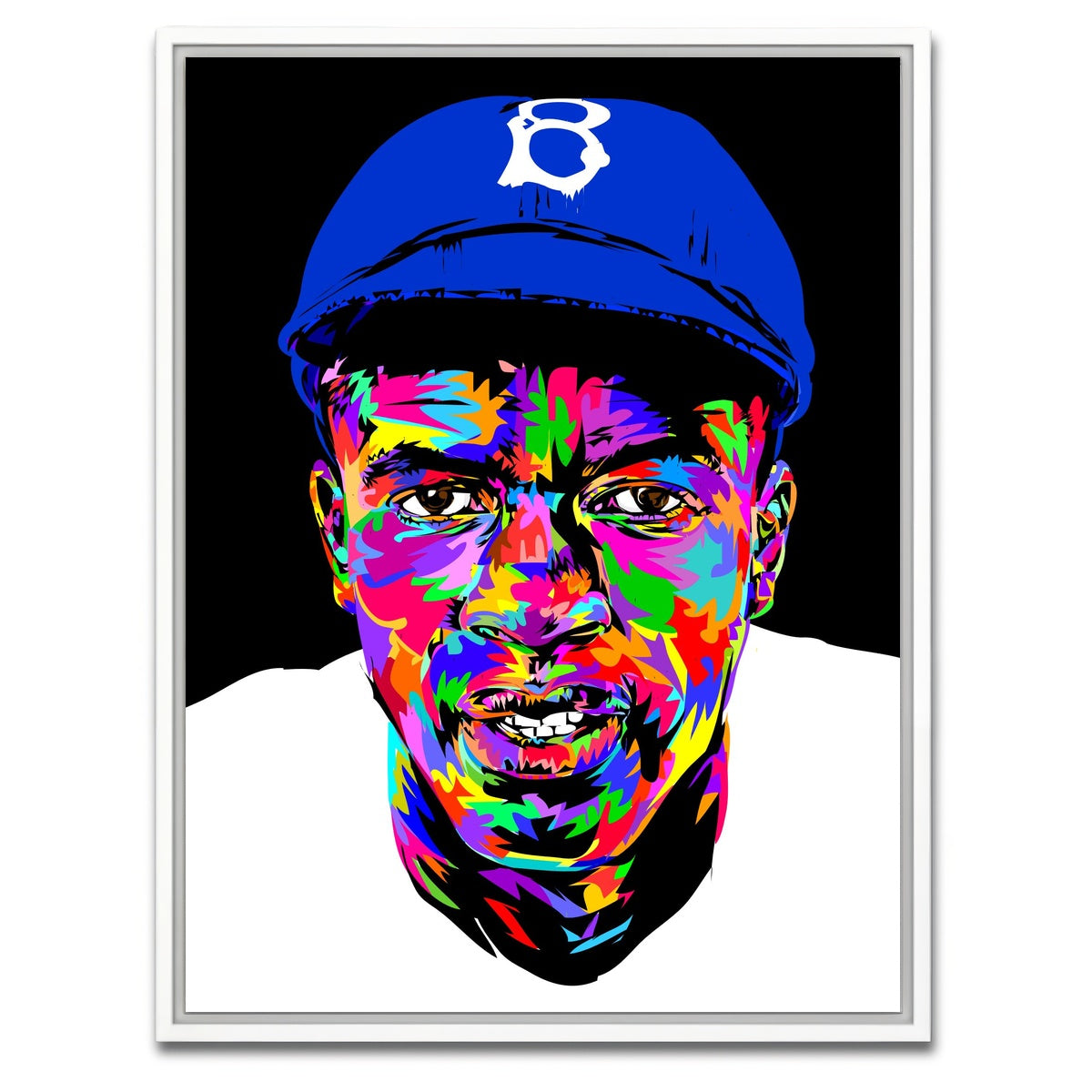 AUTO-MOCKUP WHITE | Jackie Robinson | 1 Piece | White Framed Canvas | group=3x4