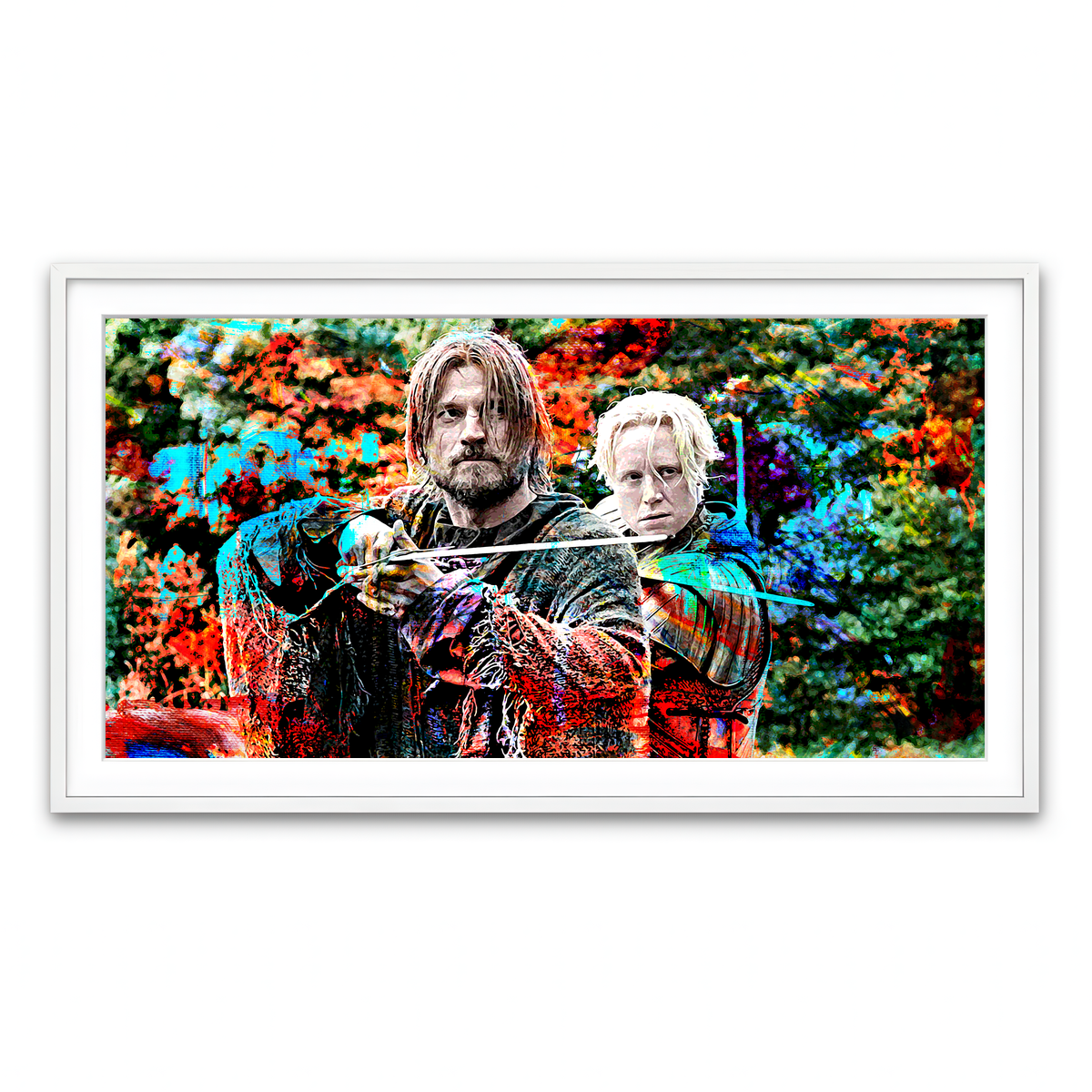 Framed Print 2x1 White