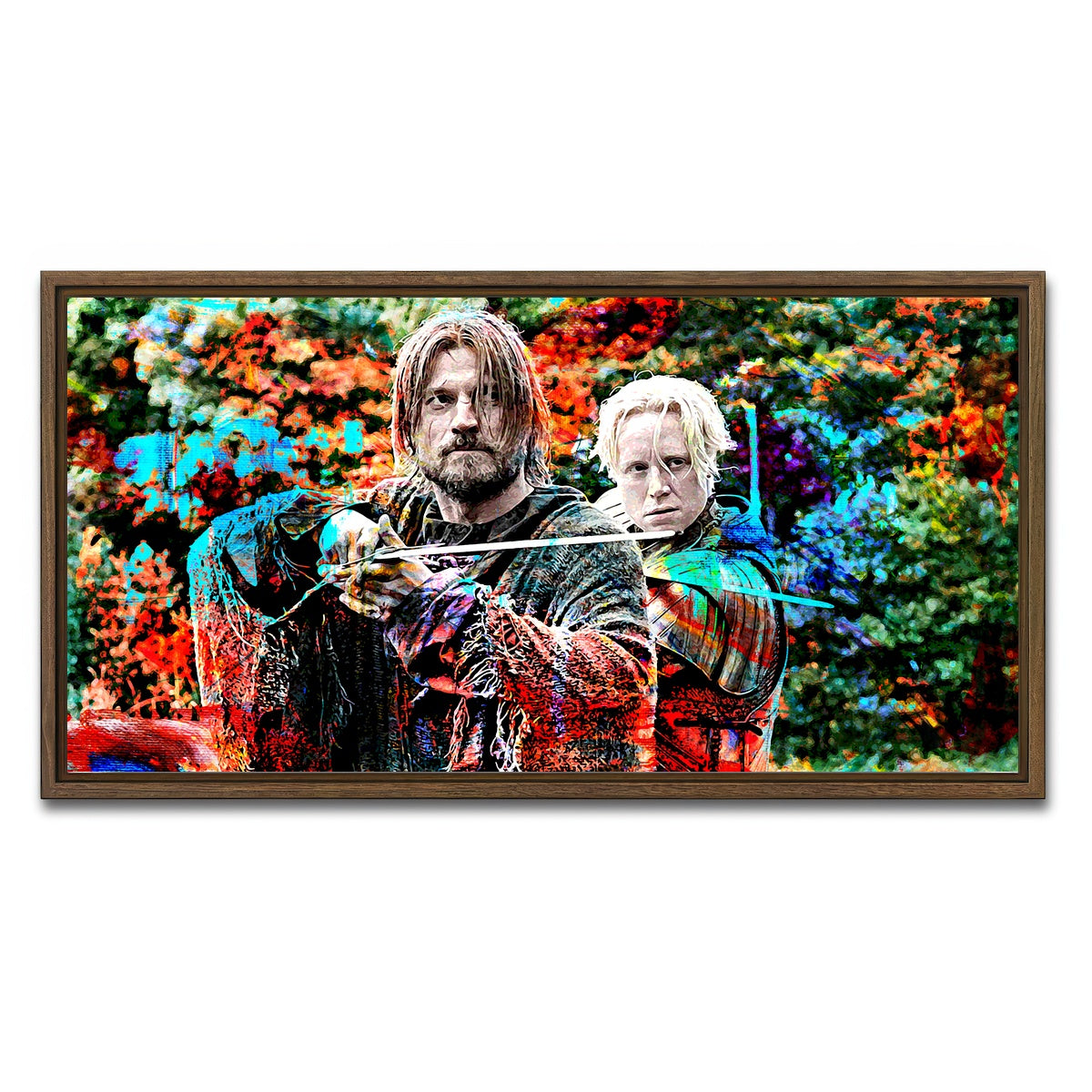 AUTO-MOCKUP WHITE | Jaime and Brienne | 1 Piece | Walnut Framed Canvas | group=2x1
