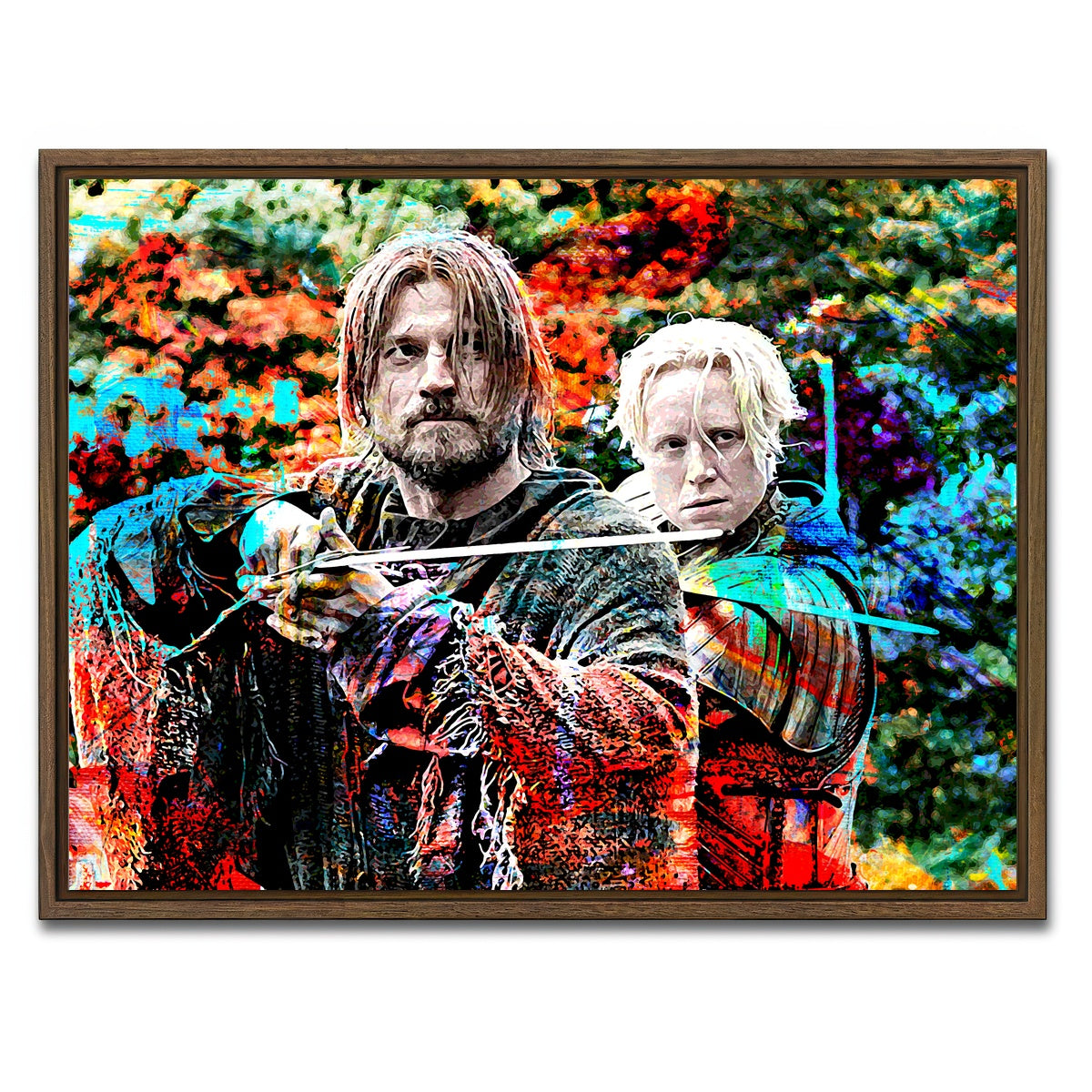AUTO-MOCKUP WHITE | Jaime and Brienne | 1 Piece | Walnut Framed Canvas | group=4x3