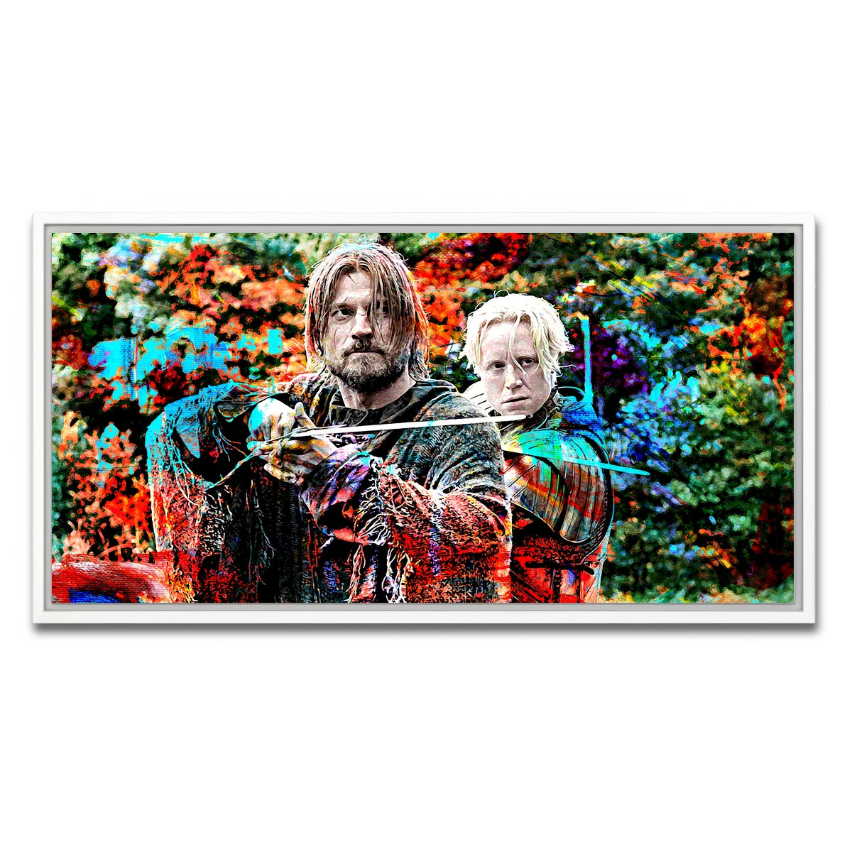 AUTO-MOCKUP WHITE | Jaime and Brienne | 1 Piece | White Framed Canvas | group=2x1