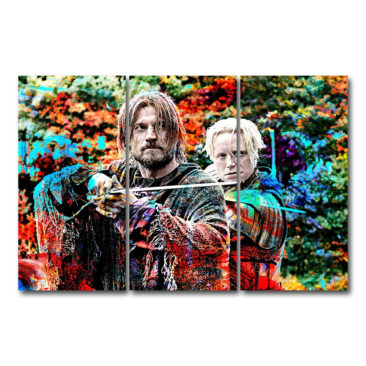 AUTO-MOCKUP WHITE | Jaime and Brienne | 3 Piece | Gallery Wrap Canvas | group=12x24