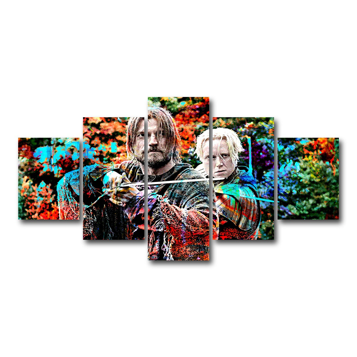 AUTO-MOCKUP WHITE | Jaime and Brienne | 5 Piece | Gallery Wrap Canvas | group=5_short