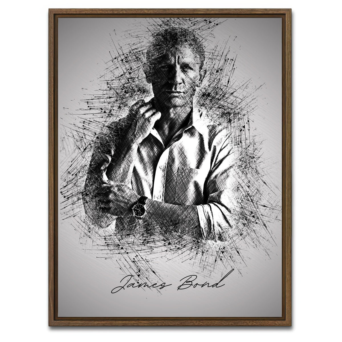 AUTO-MOCKUP WHITE | James Bond Sleeves | 1 Piece | Walnut Framed Canvas | group=3x4