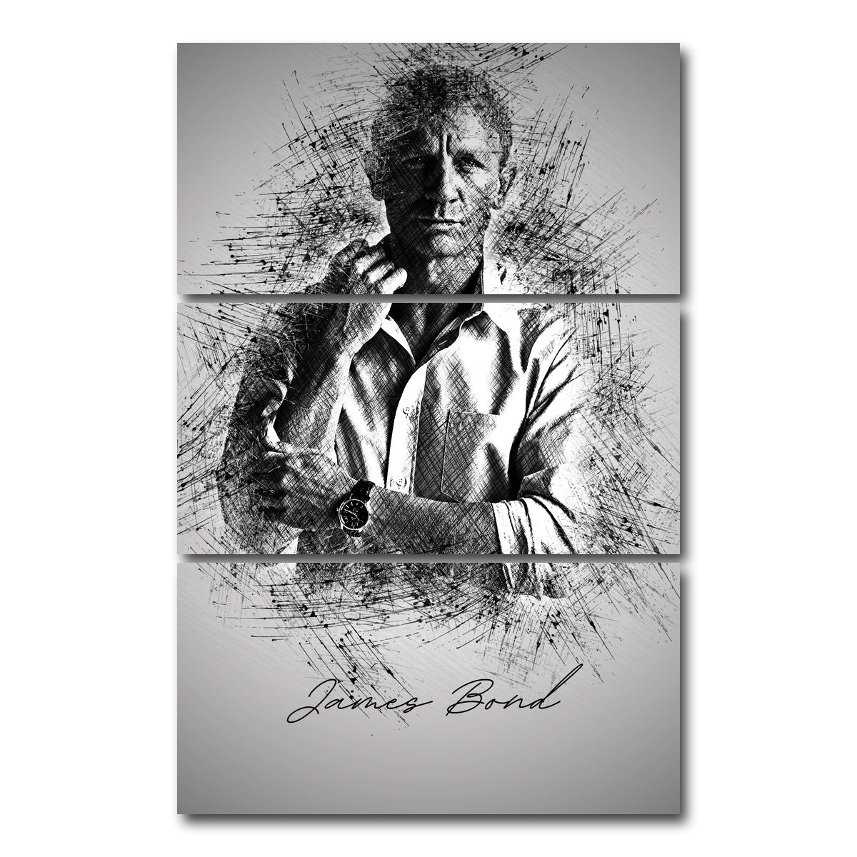 AUTO-MOCKUP WHITE | James Bond Sleeves | 3 Piece | Gallery Wrap Canvas | group=12x24_stacked