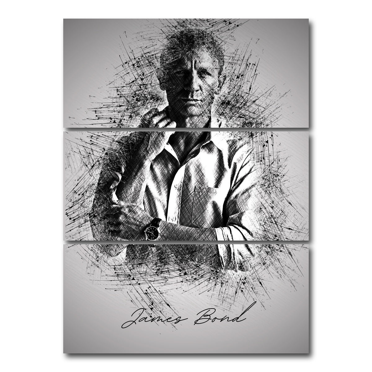 AUTO-MOCKUP WHITE | James Bond Sleeves | 3 Piece | Gallery Wrap Canvas | group=8x18_stacked