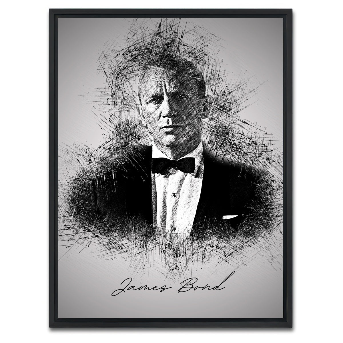 AUTO-MOCKUP WHITE | James Bond Tux | 1 Piece | Black Framed Canvas | group=3x4