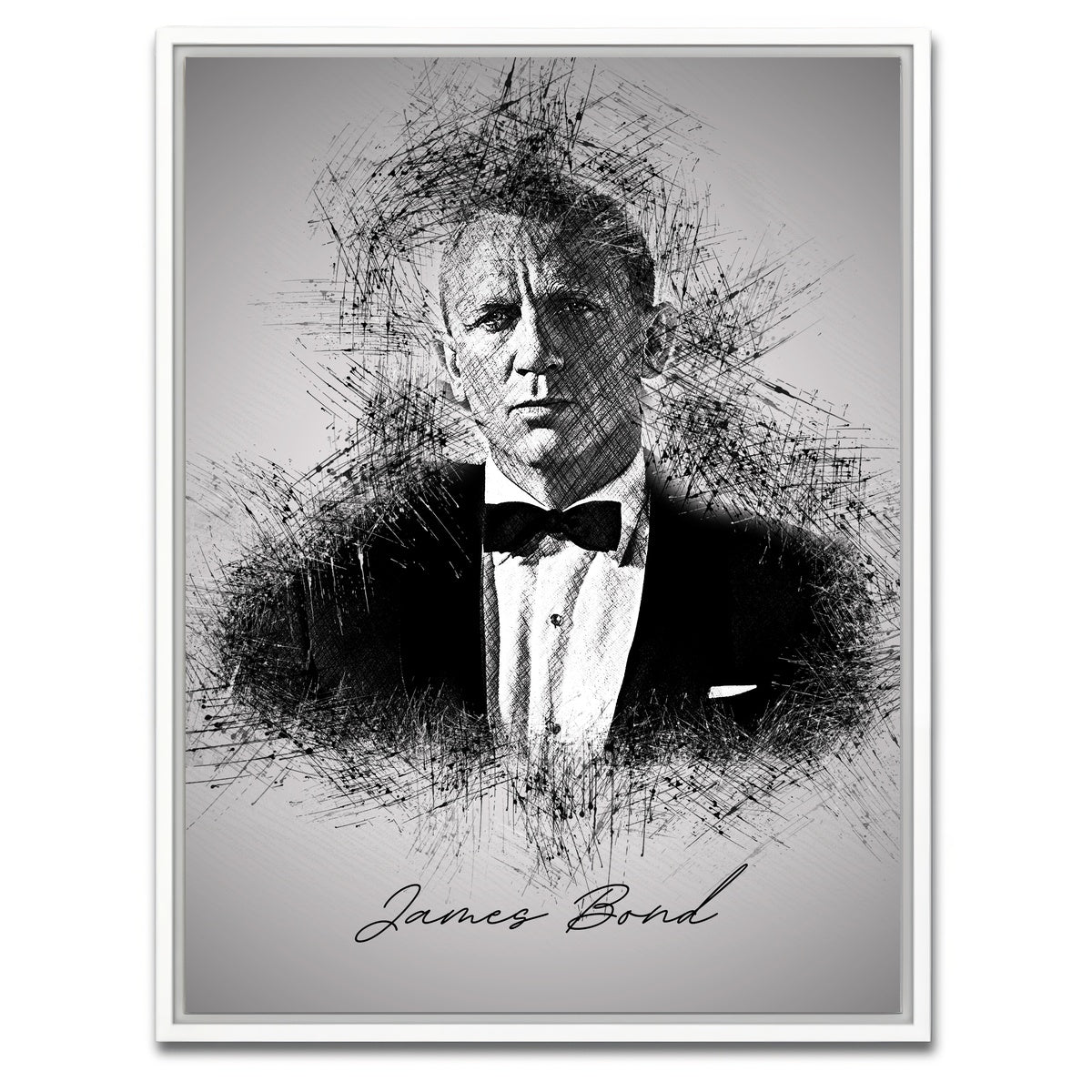 AUTO-MOCKUP WHITE | James Bond Tux | 1 Piece | White Framed Canvas | group=3x4