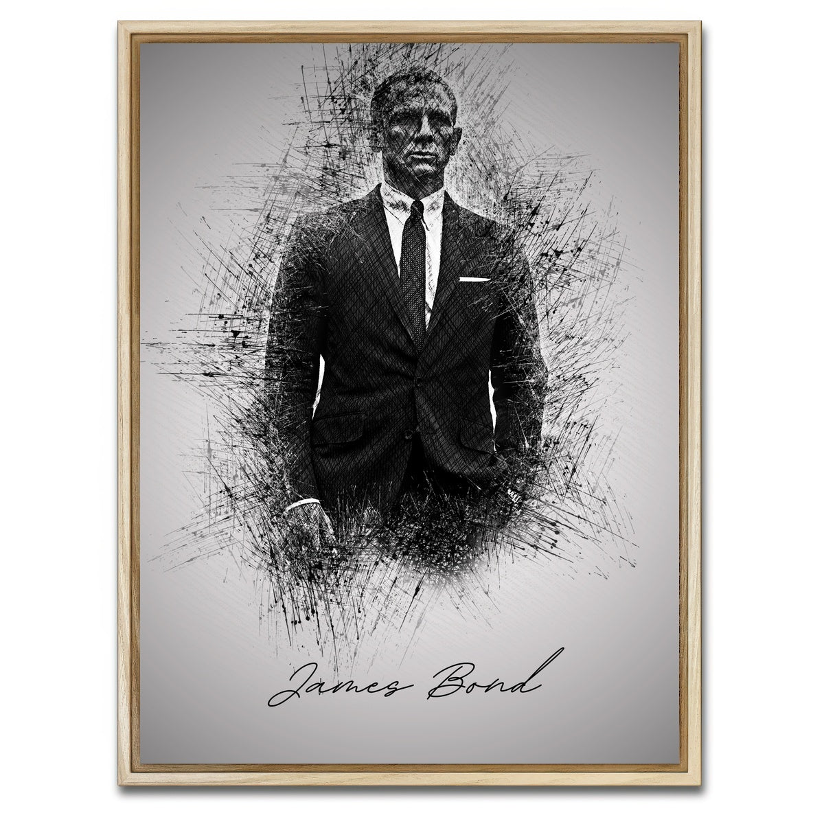 AUTO-MOCKUP WHITE | James Bond | 1 Piece | Natural Framed Canvas | group=3x4