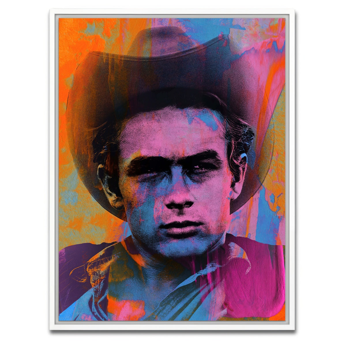 AUTO-MOCKUP WHITE | James Dean Cowboy | 1 Piece | White Framed Canvas | group=3x4