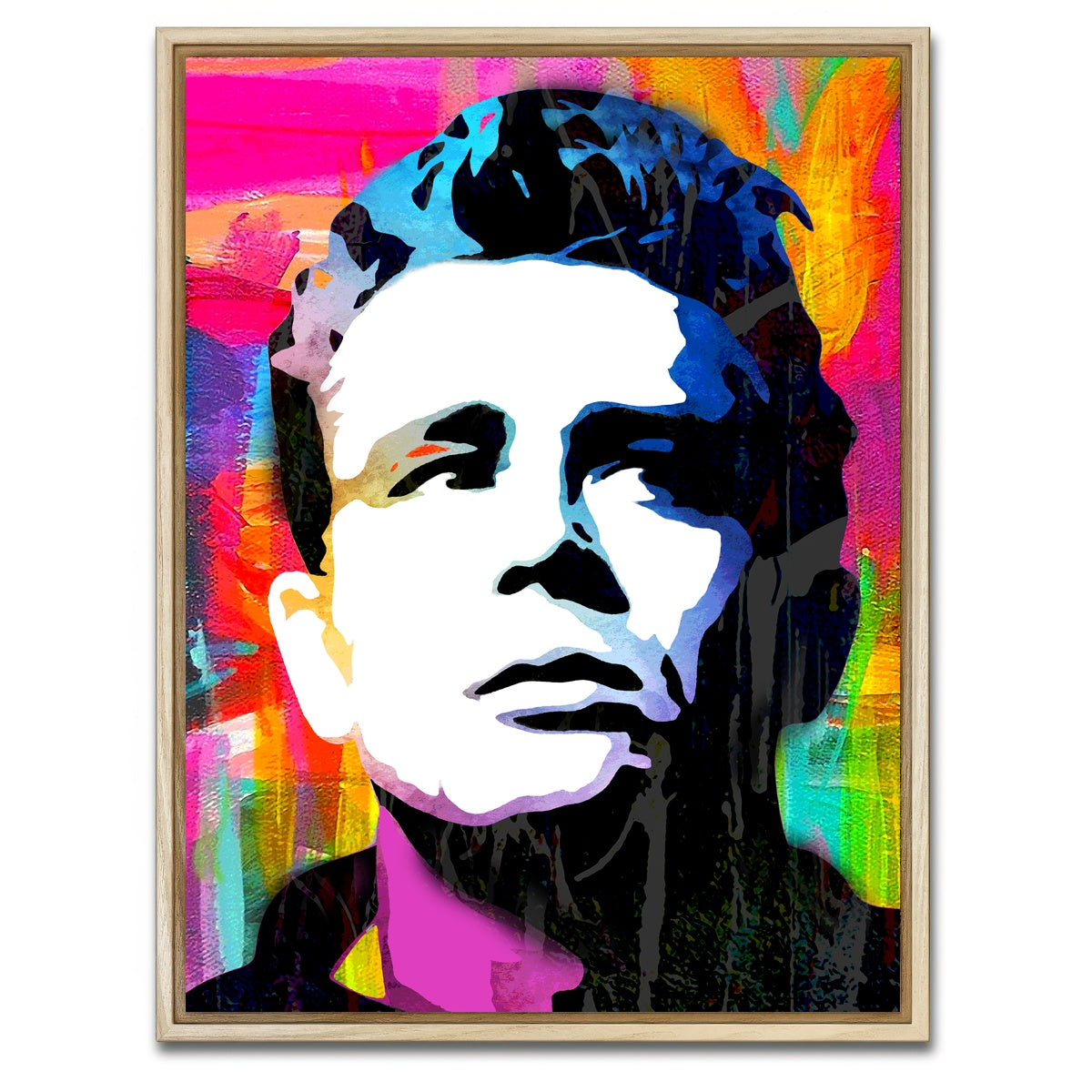 AUTO-MOCKUP WHITE | James Dean Portrait | 1 Piece | Natural Framed Canvas | group=3x4
