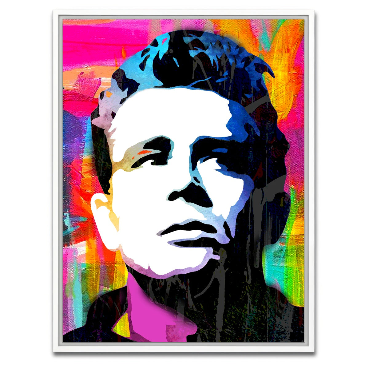 AUTO-MOCKUP WHITE | James Dean Portrait | 1 Piece | White Framed Canvas | group=3x4