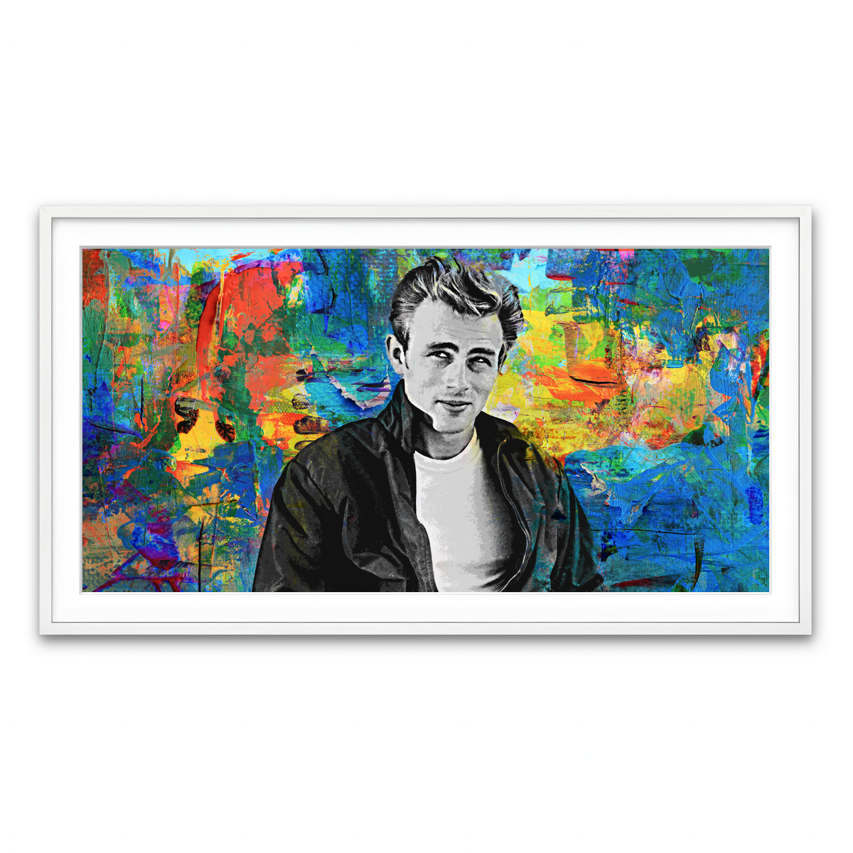 Framed Print 2x1 White