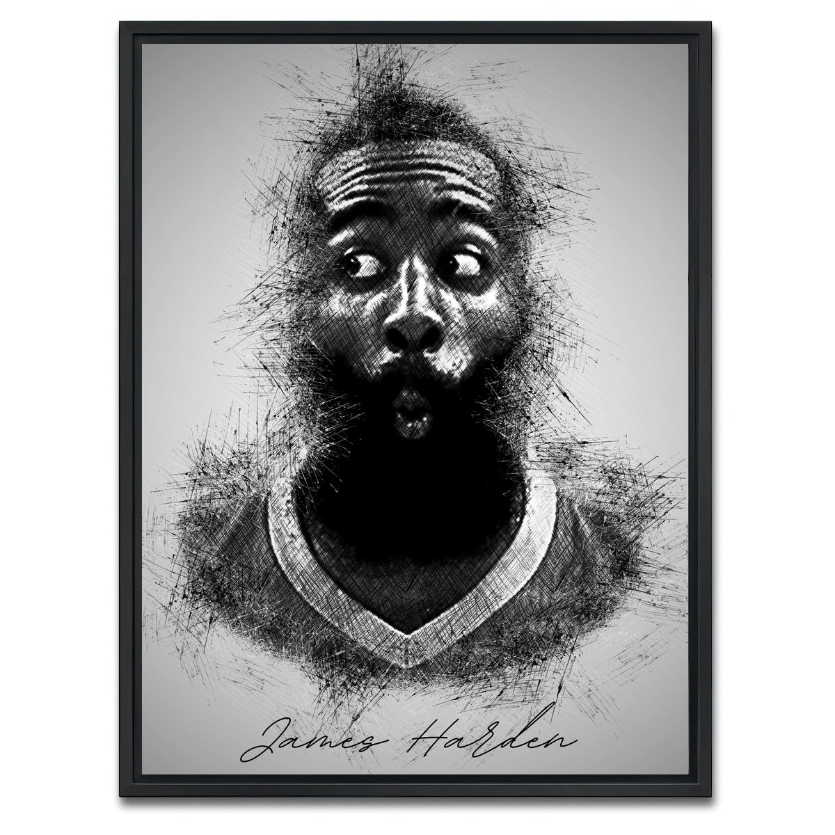 AUTO-MOCKUP WHITE | James Harden | 1 Piece | Black Framed Canvas | group=3x4