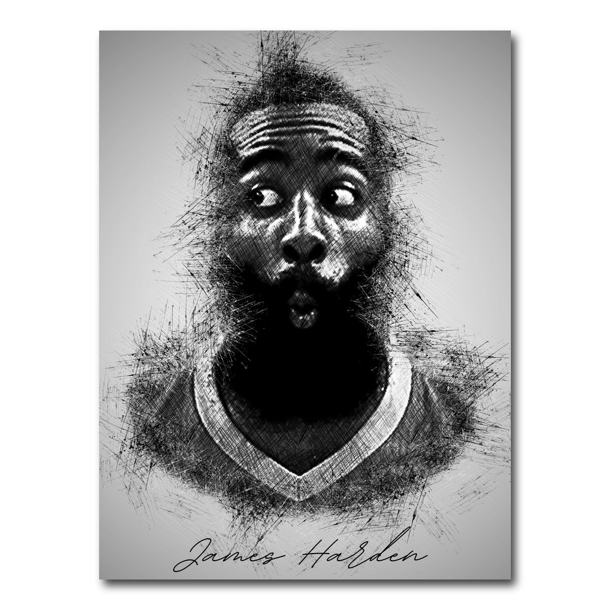 AUTO-MOCKUP WHITE | James Harden | 1 Piece | Gallery Wrap Canvas | group=3x4