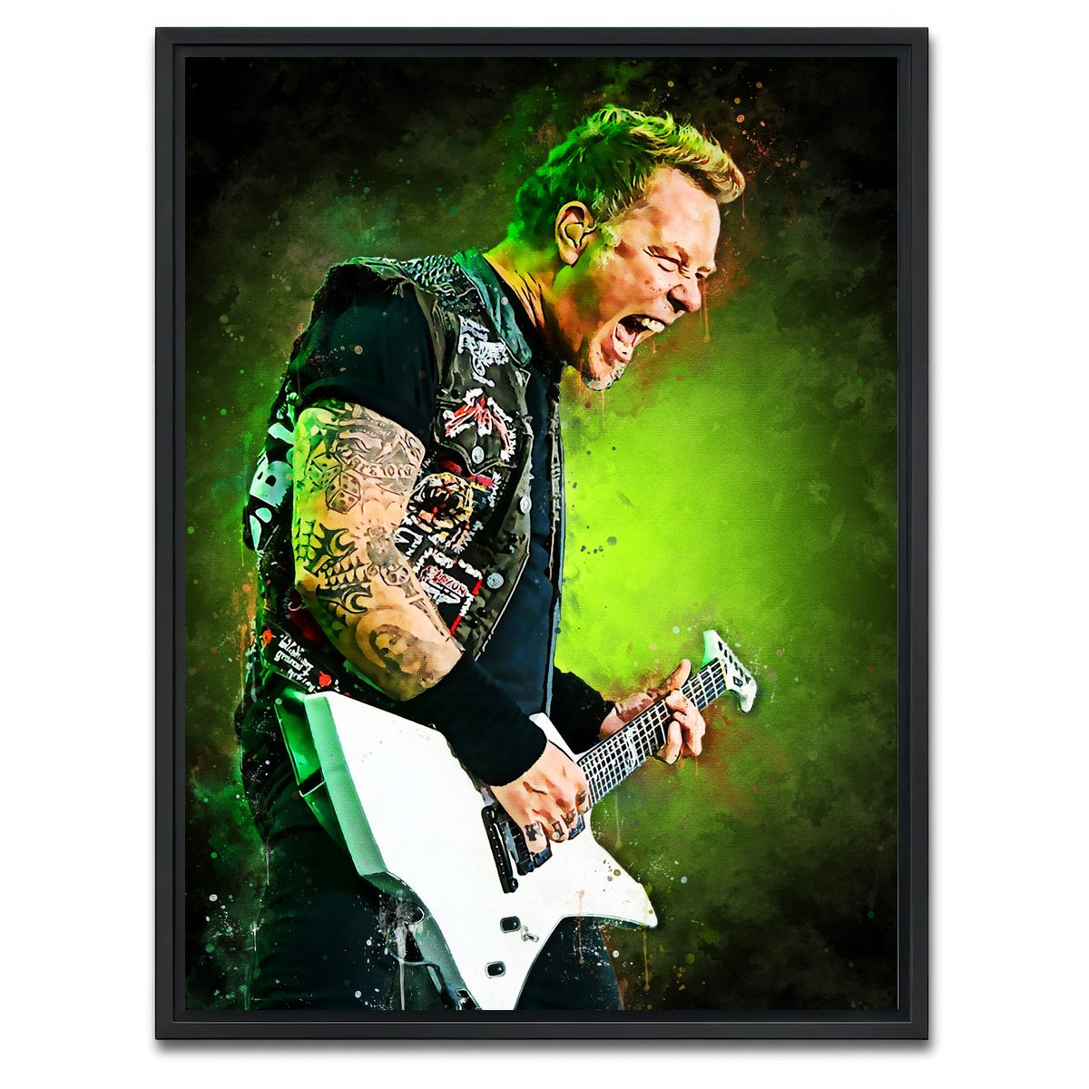 AUTO-MOCKUP WHITE | James Hetfield Painting | 1 Piece | Black Framed Canvas | group=3x4