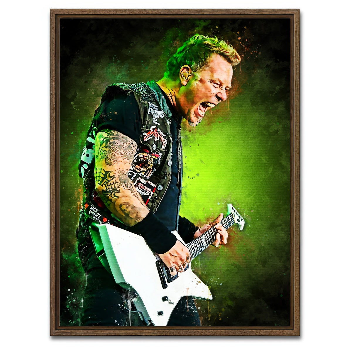 AUTO-MOCKUP WHITE | James Hetfield Painting | 1 Piece | Walnut Framed Canvas | group=3x4