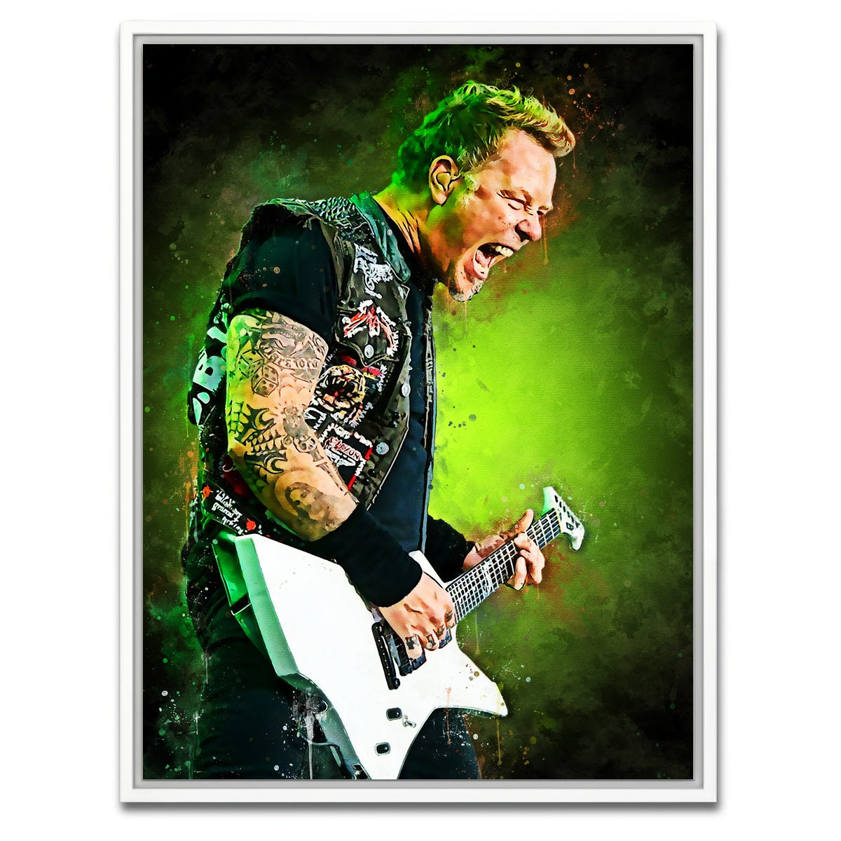 AUTO-MOCKUP WHITE | James Hetfield Painting | 1 Piece | White Framed Canvas | group=3x4