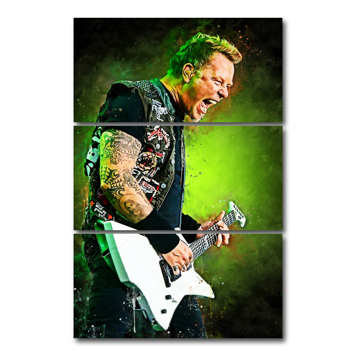 AUTO-MOCKUP WHITE | James Hetfield Painting | 3 Piece | Gallery Wrap Canvas | group=12x24_stacked