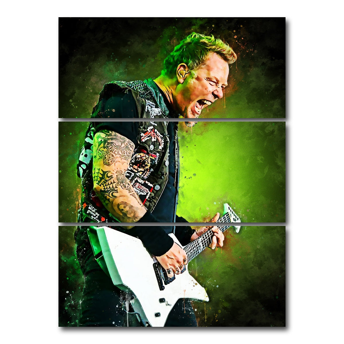 AUTO-MOCKUP WHITE | James Hetfield Painting | 3 Piece | Gallery Wrap Canvas | group=8x18_stacked