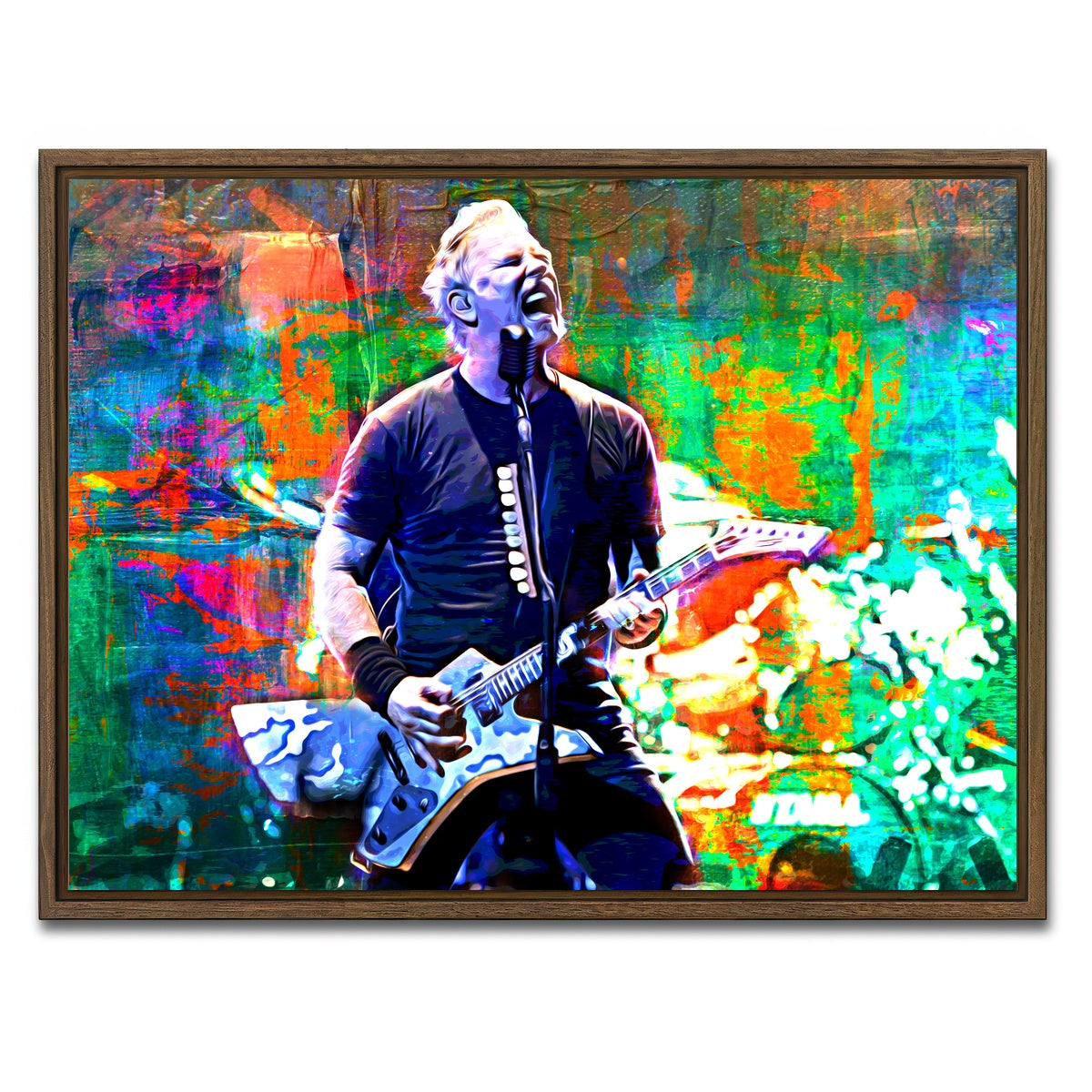 AUTO-MOCKUP WHITE | James Hetfield | 1 Piece | Walnut Framed Canvas | group=4x3