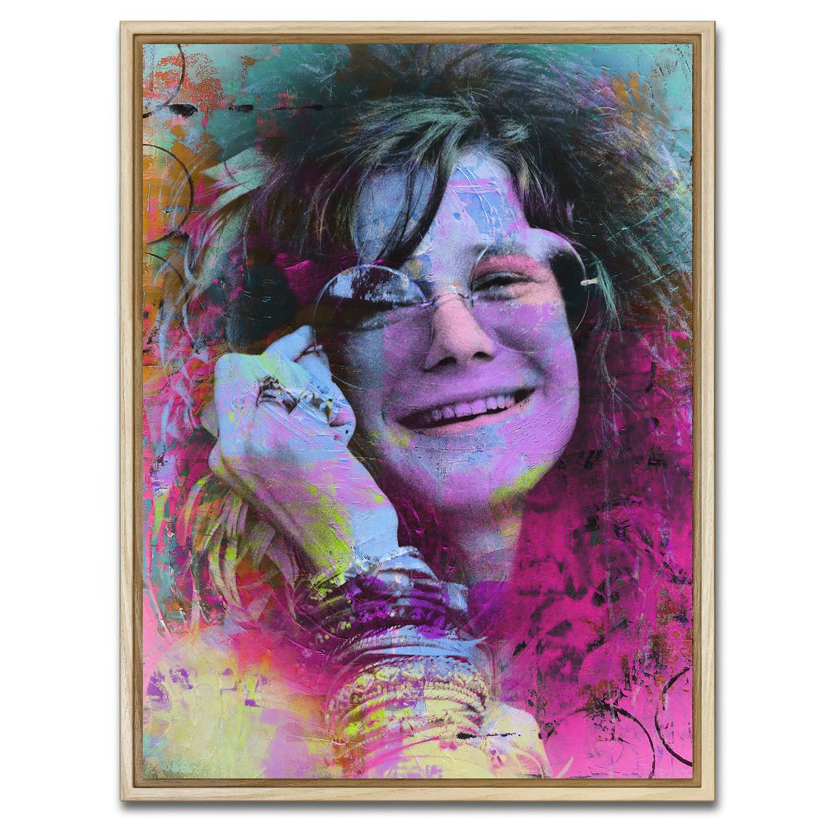 AUTO-MOCKUP WHITE | Janis Joplin Circles | 1 Piece | Natural Framed Canvas | group=3x4