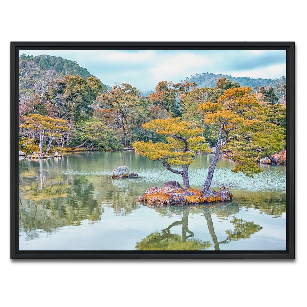 AUTO-MOCKUP WHITE | Japanese Garden | 1 Piece | Black Framed Canvas | group=4x3