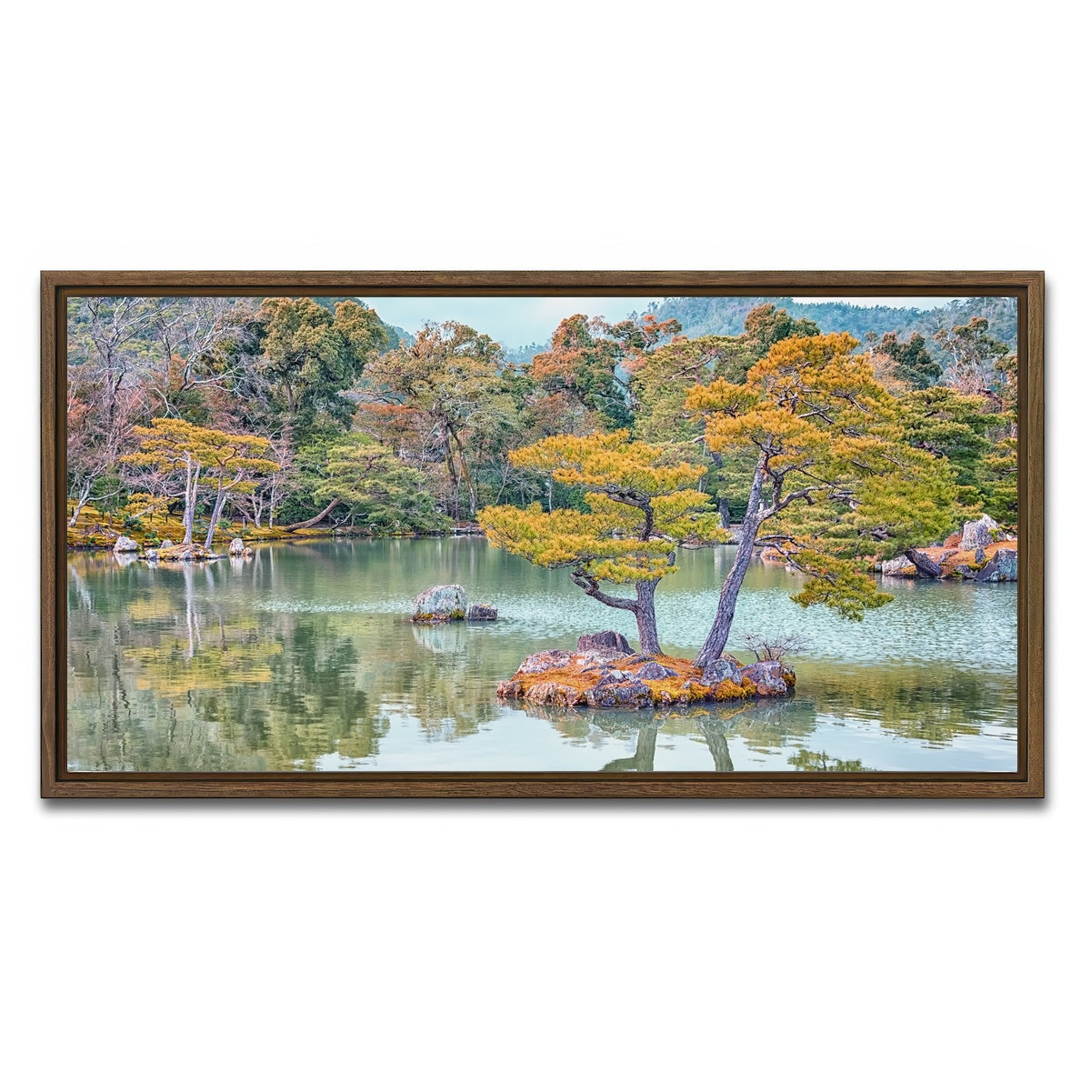 AUTO-MOCKUP WHITE | Japanese Garden | 1 Piece | Walnut Framed Canvas | group=2x1