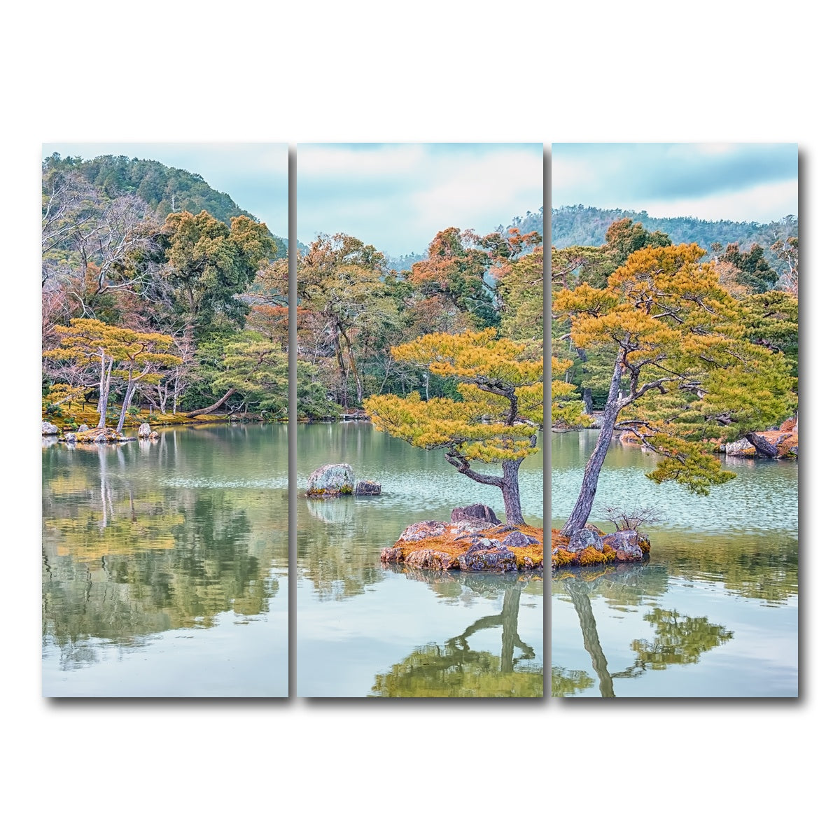 AUTO-MOCKUP WHITE | Japanese Garden | 3 Piece | Gallery Wrap Canvas | group=8x18
