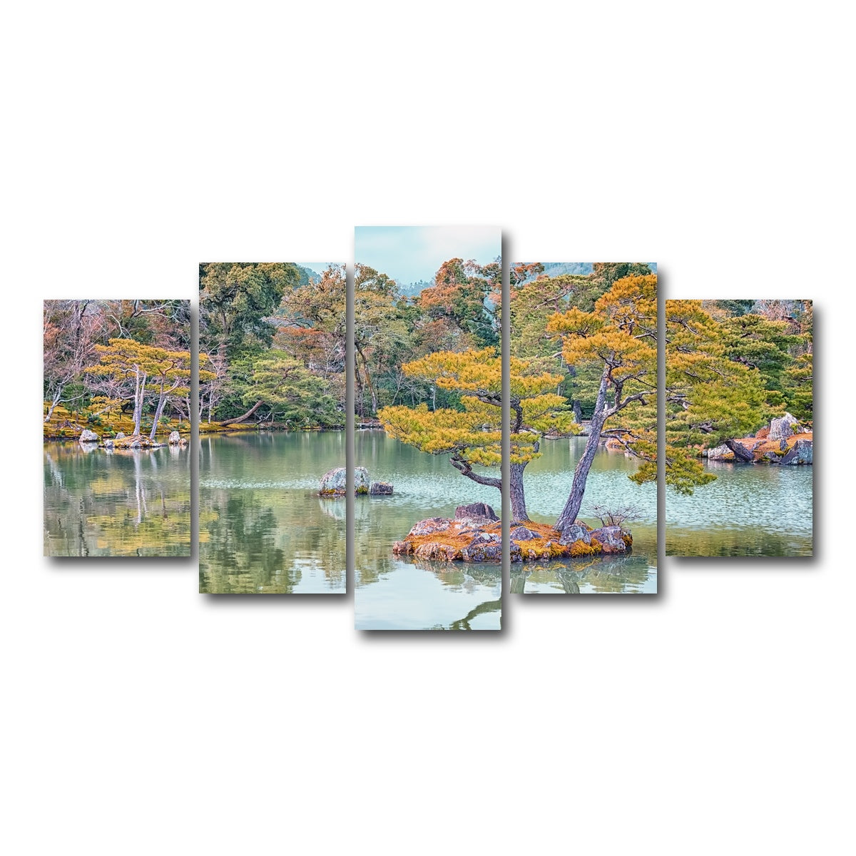 AUTO-MOCKUP WHITE | Japanese Garden | 5 Piece | Gallery Wrap Canvas | group=5_normal