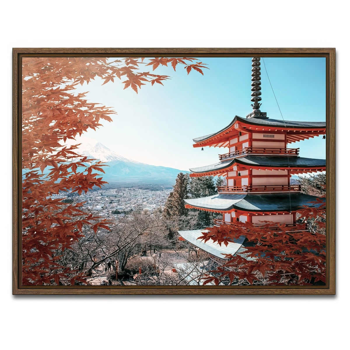 AUTO-MOCKUP WHITE | Japanese Landscape | 1 Piece | Walnut Framed Canvas | group=4x3