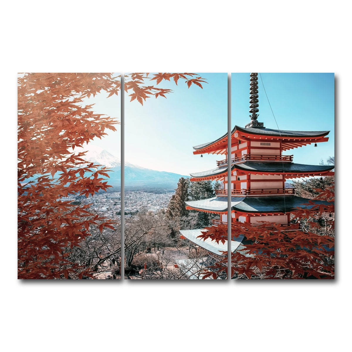 AUTO-MOCKUP WHITE | Japanese Landscape | 3 Piece | Gallery Wrap Canvas | group=12x24