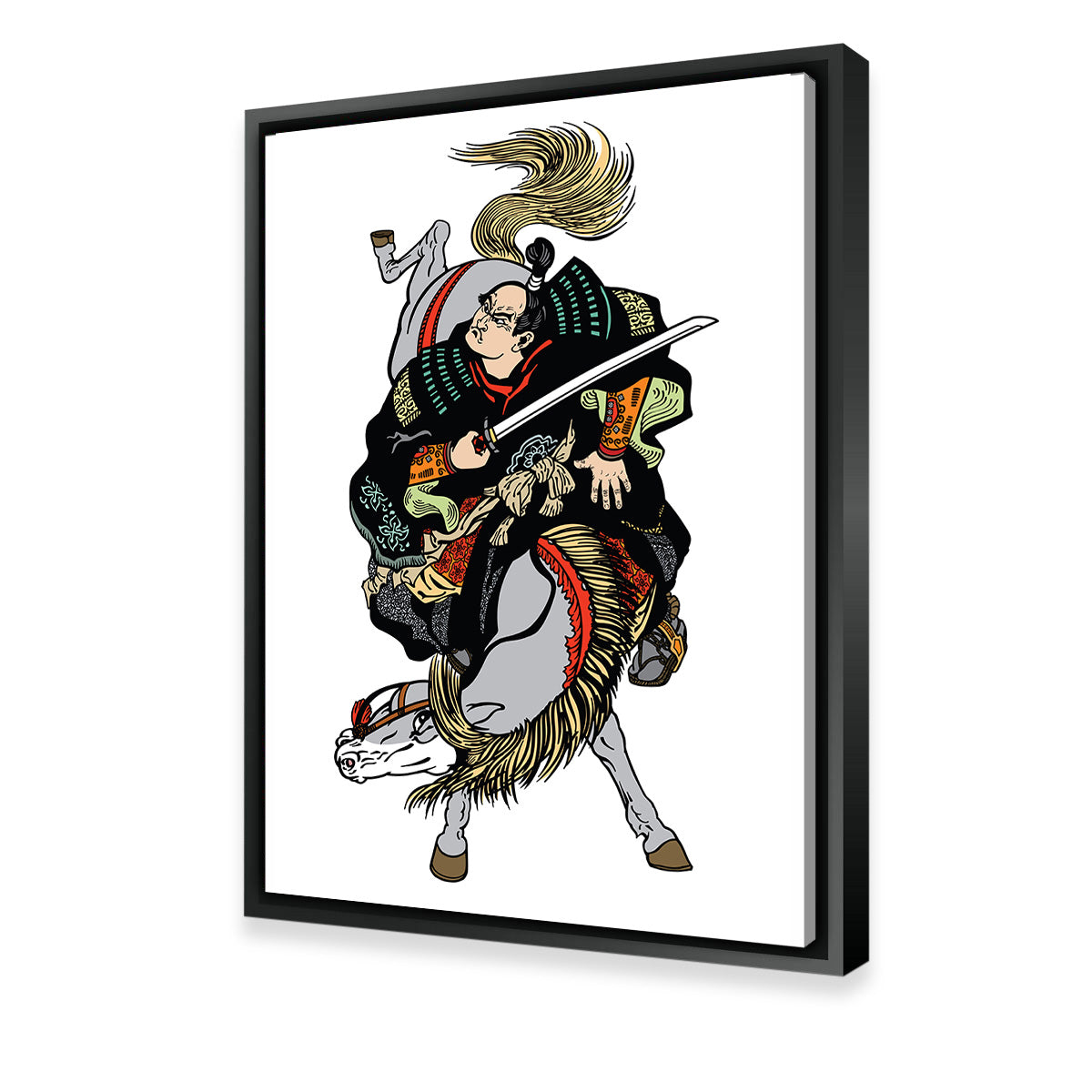 Japanese Samurai Horseman Wall Art
