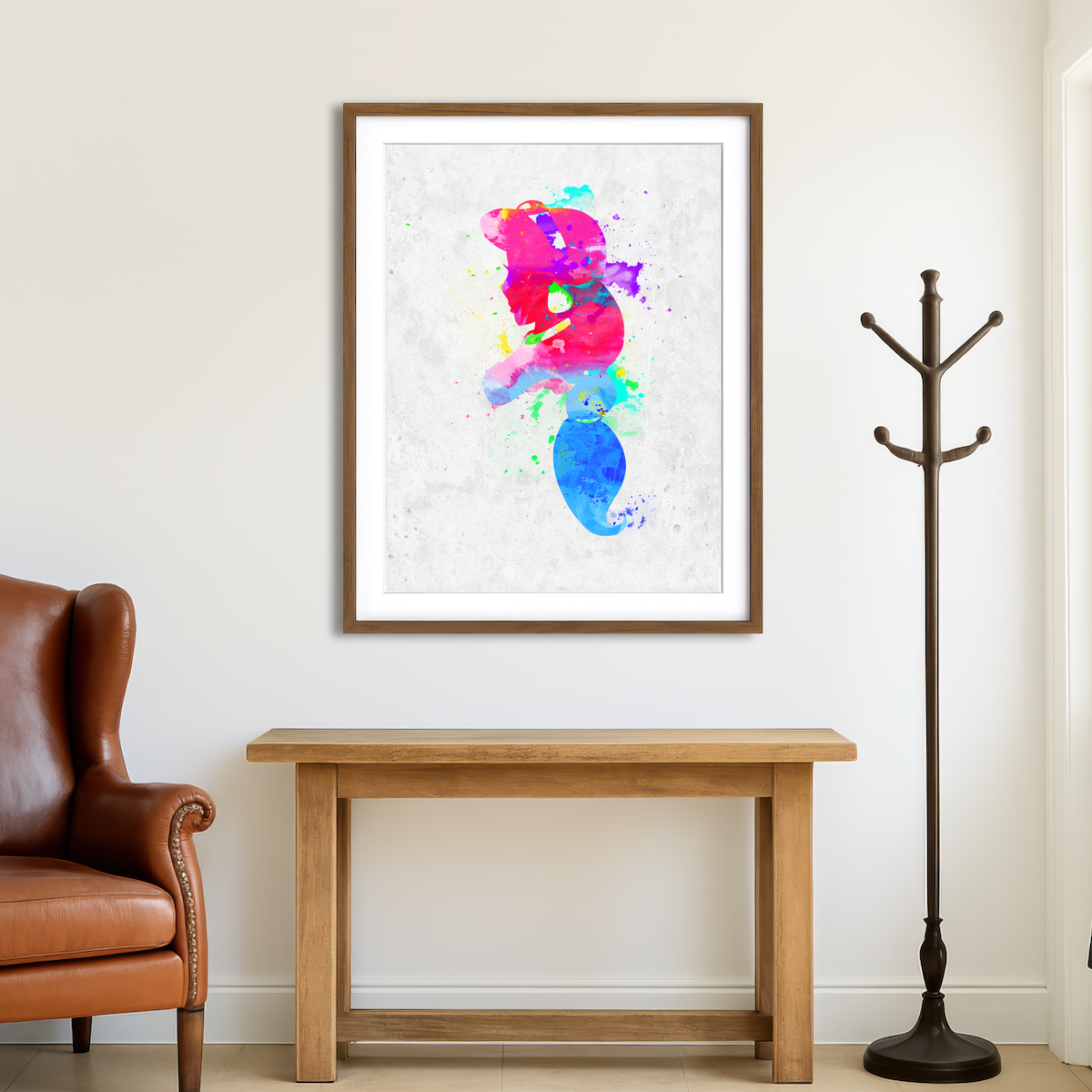 AUTO-MOCKUP ROOM | Jasmine Watercolour Splash Art Wall Art