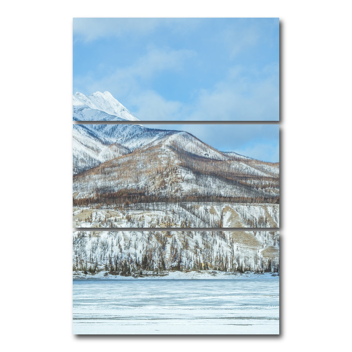 AUTO-MOCKUP WHITE | Jasper National Park Canada | 3 Piece | Gallery Wrap Canvas | group=12x24_stacked