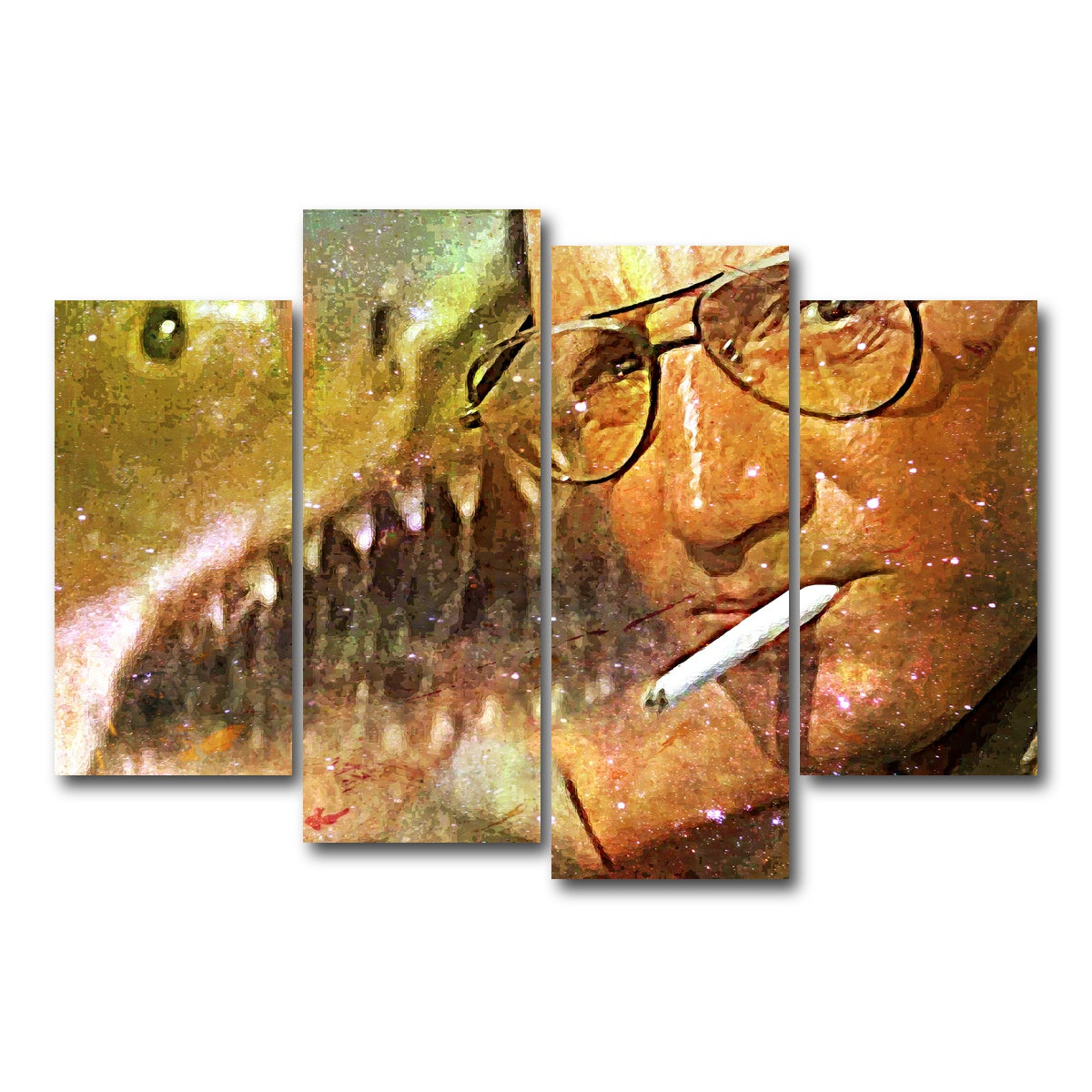 AUTO-MOCKUP WHITE | Jaws Peekaboo | 4 Piece | Gallery Wrap Canvas | group=4_short