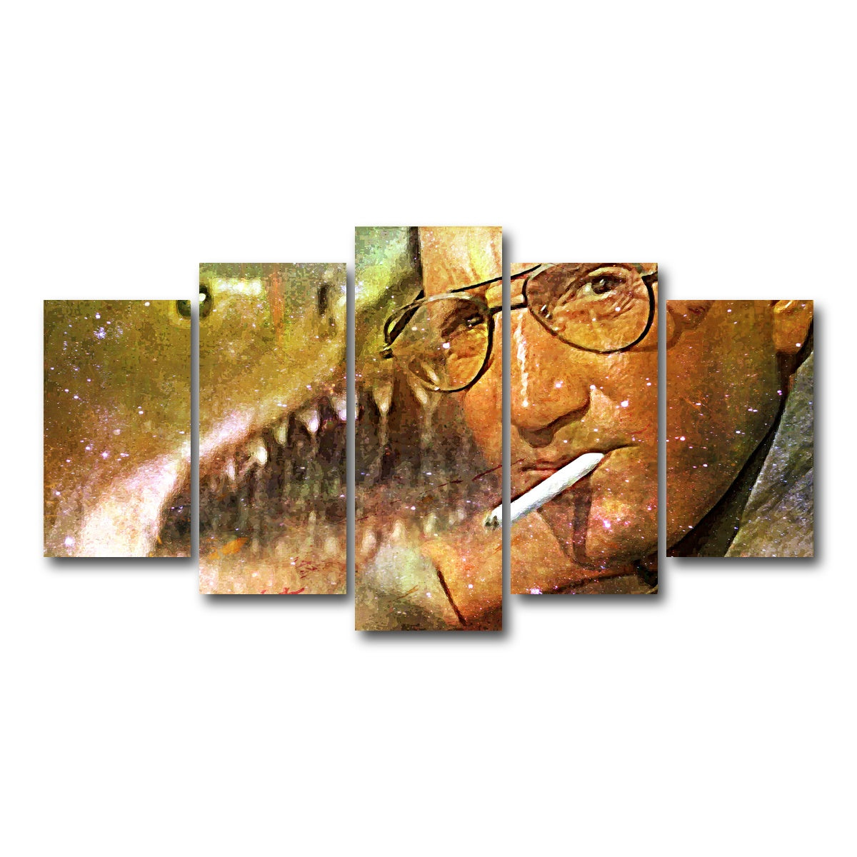 AUTO-MOCKUP WHITE | Jaws Peekaboo | 5 Piece | Gallery Wrap Canvas | group=5_normal