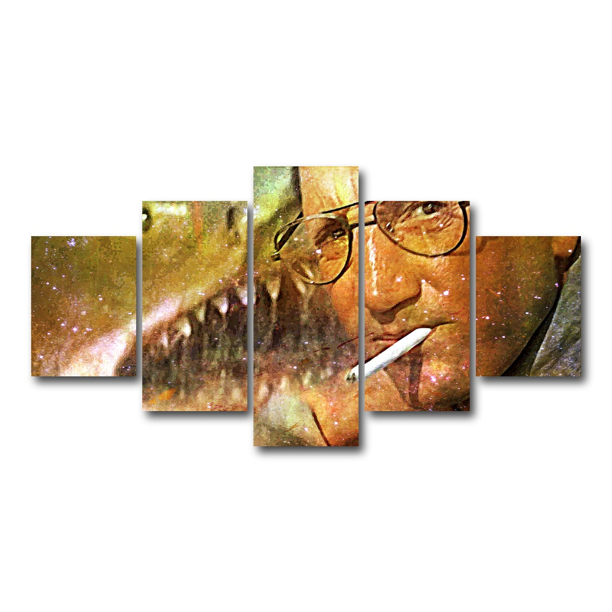 AUTO-MOCKUP WHITE | Jaws Peekaboo | 5 Piece | Gallery Wrap Canvas | group=5_short