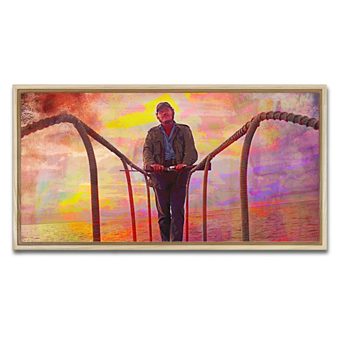 AUTO-MOCKUP WHITE | Jaws Quint Sunset | 1 Piece | Natural Framed Canvas | group=2x1