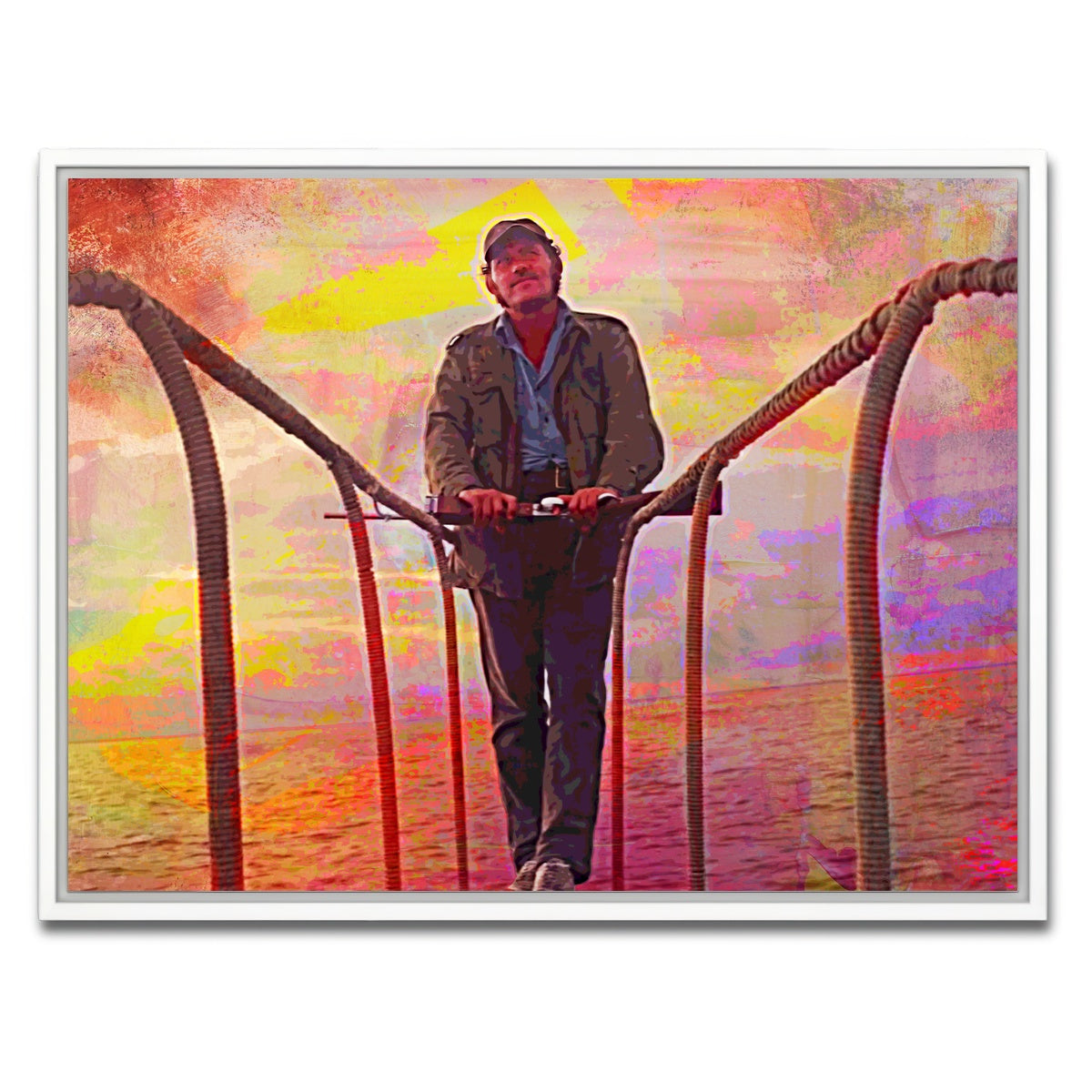 AUTO-MOCKUP WHITE | Jaws Quint Sunset | 1 Piece | White Framed Canvas | group=4x3
