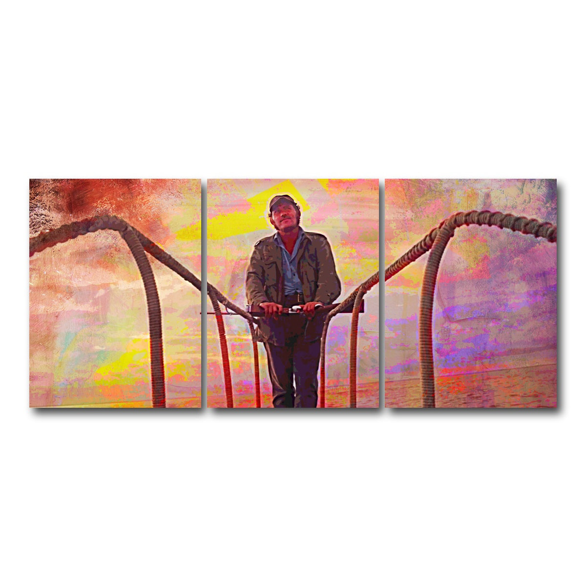 AUTO-MOCKUP WHITE | Jaws Quint Sunset | 3 Piece | Gallery Wrap Canvas | group=18x24