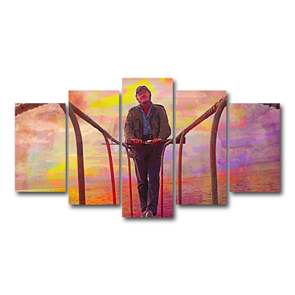 AUTO-MOCKUP WHITE | Jaws Quint Sunset | 5 Piece | Gallery Wrap Canvas | group=5_normal